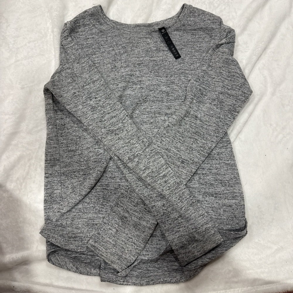 Gray Long Sleeve Top